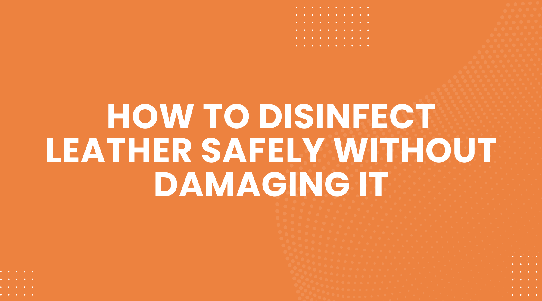 How to Disinfect Leather Safely Without Damaging It