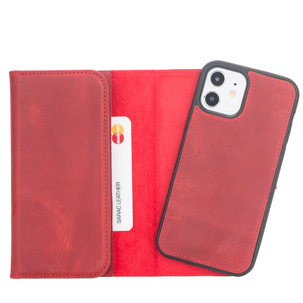 Santa iPhone 12 Mini Leather Detachable Wallet Case