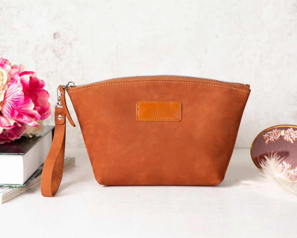 Luna Leather Makeup Bag