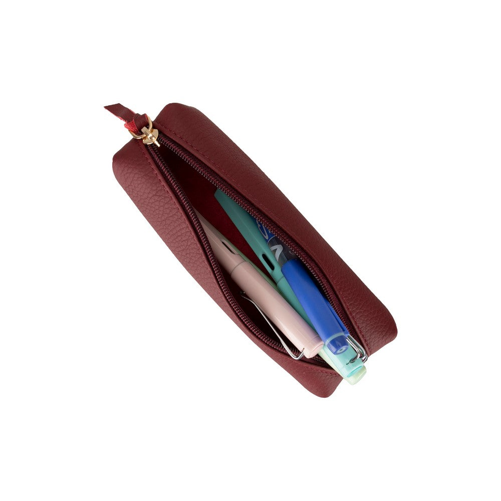 Leather Pencil Case – Genuine Leather Multipurpose Pouch for Office, Tools & Cosmetics (Lilia)