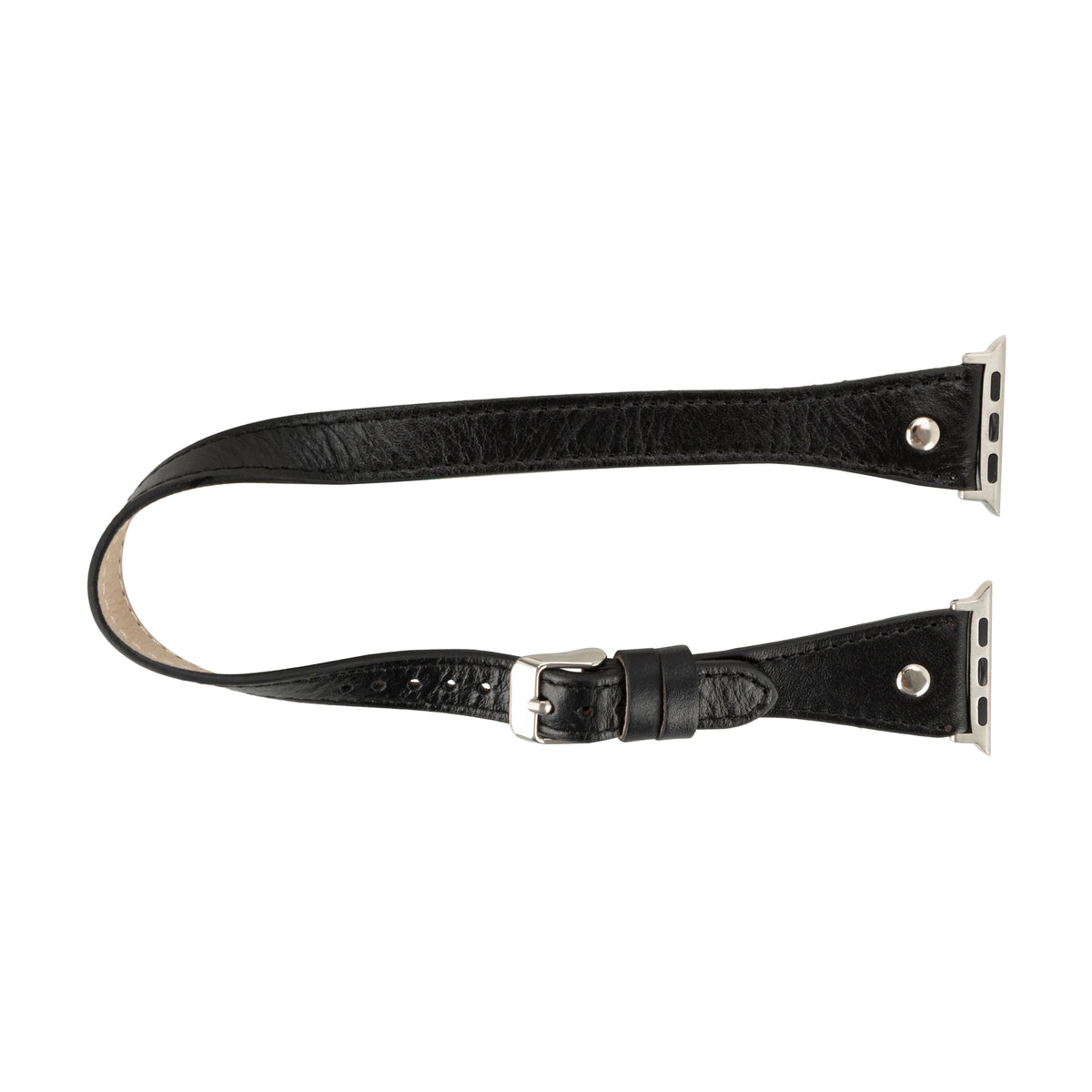Hector Double Tour Leather Apple Watch Band with Silver Trok
