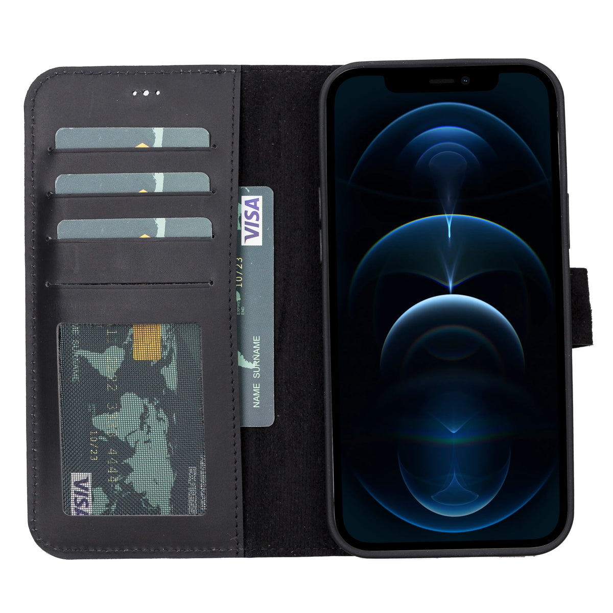 Liluri iPhone 13 Pro Detachable Leather Wallet Case