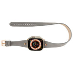 Hector Double Tour Leather Apple Watch Band with Rose Gold Trok