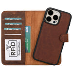 Leather iPhone 16 / Plus / Pro / Pro Max Wallet Case: MagSafe, RFID Protection (Arcane)