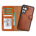 Leather Wallet Case for Samsung Galaxy S24, Plus & Ultra | RFID Blocking, Card Holder, Wireless Charging Compatible (Sylvara)
