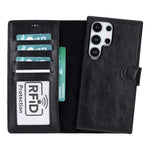 Leather Wallet Case for Samsung Galaxy S24, Plus & Ultra | RFID Blocking, Card Holder, Wireless Charging Compatible (Sylvara)
