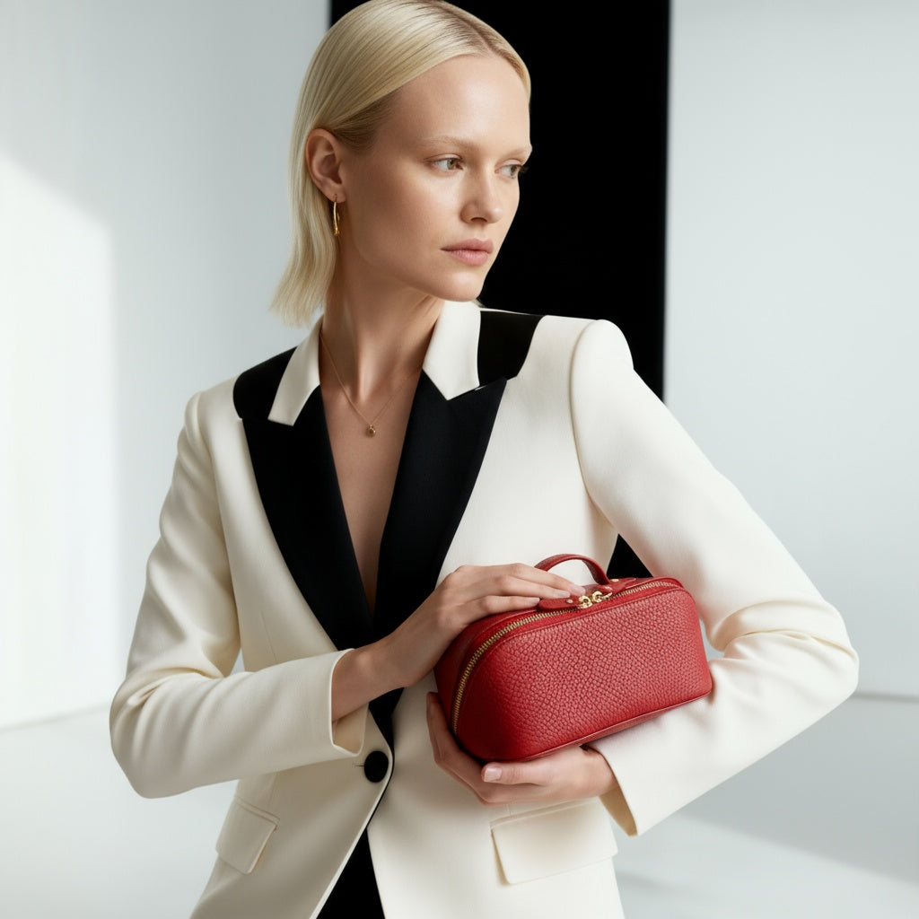 Natalie Leather Make up Bag