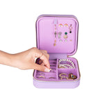 Leather Jewelry Organizer, Travel-Friendly Genuine Leather Storage Box with Velvet Lining (Celeste)