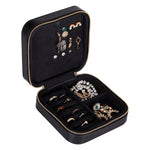 Leather Jewelry Organizer, Travel-Friendly Genuine Leather Storage Box with Velvet Lining (Celeste)