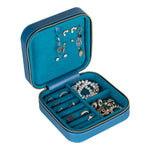 Leather Jewelry Organizer, Travel-Friendly Genuine Leather Storage Box with Velvet Lining (Celeste)