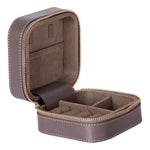 Leather Jewelry Organizer, Travel-Friendly Genuine Leather Storage Box with Velvet Lining (Celeste)