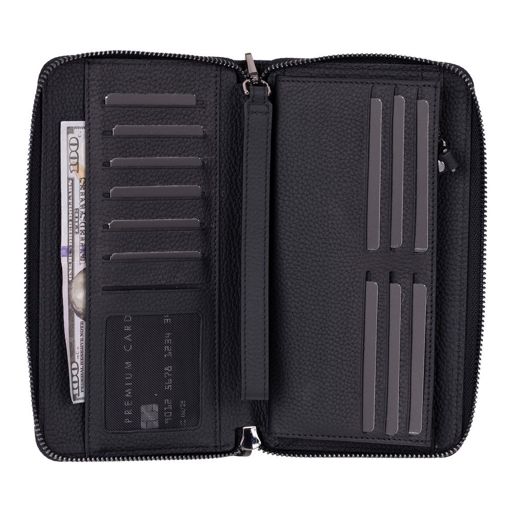 Genuine Leather Travel Wallet | Phone Holder, 12 Card Slots (Branford)