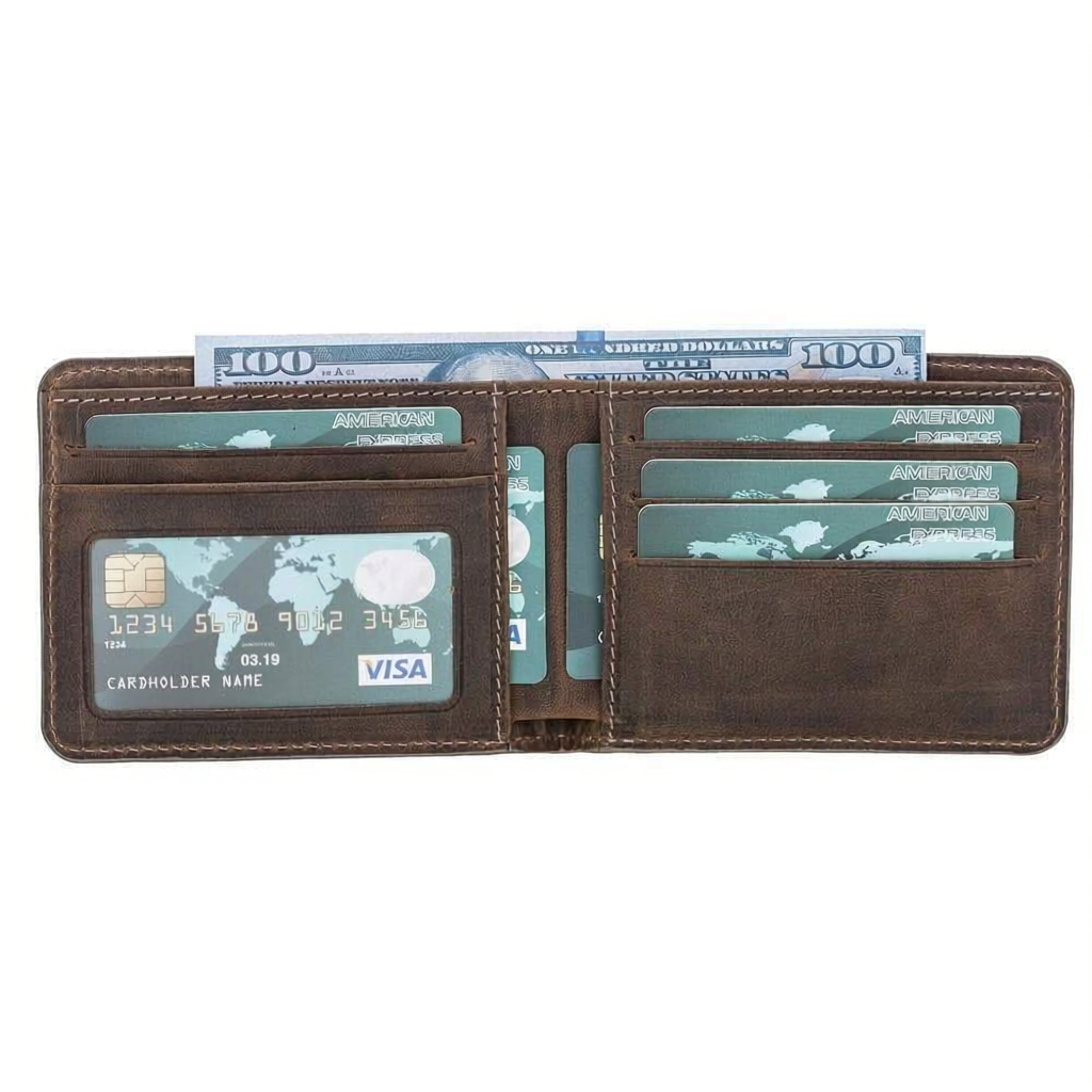 Leather Wallet โ Genuine Leather Bifold Wallet with Card Slots (Torin)