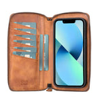 Delfi, Trina iPhone 13 Leather Detachable and Zipper Wallet Case