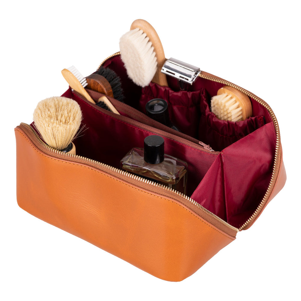 Natalie Leather Make up Bag