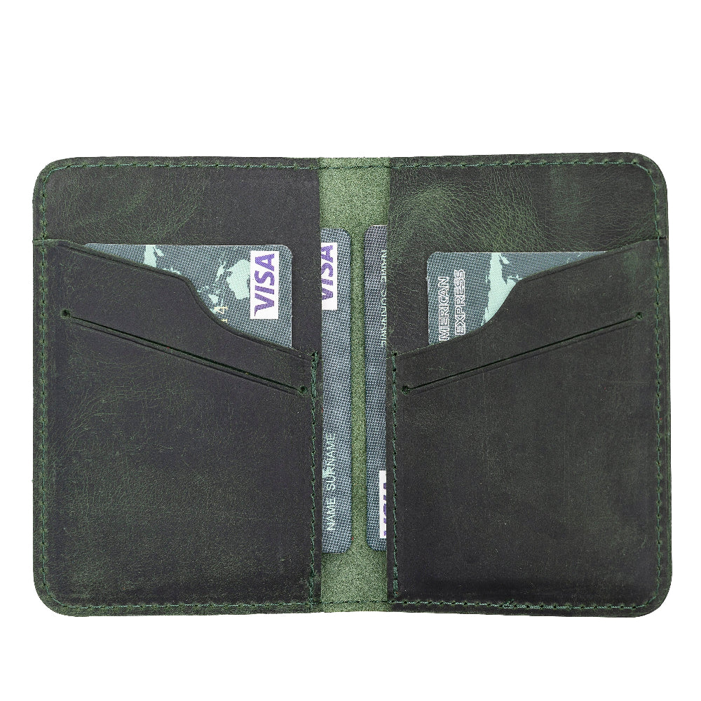 Leather Card Holder – Minimalist Slim Bifold Wallet for Men & Women (Matteo)