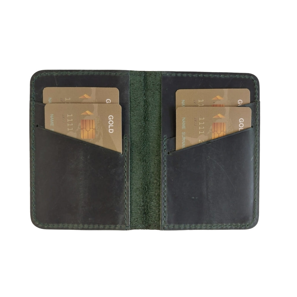 Leather Card Holder – Minimalist Slim Bifold Wallet for Men & Women (Matteo)