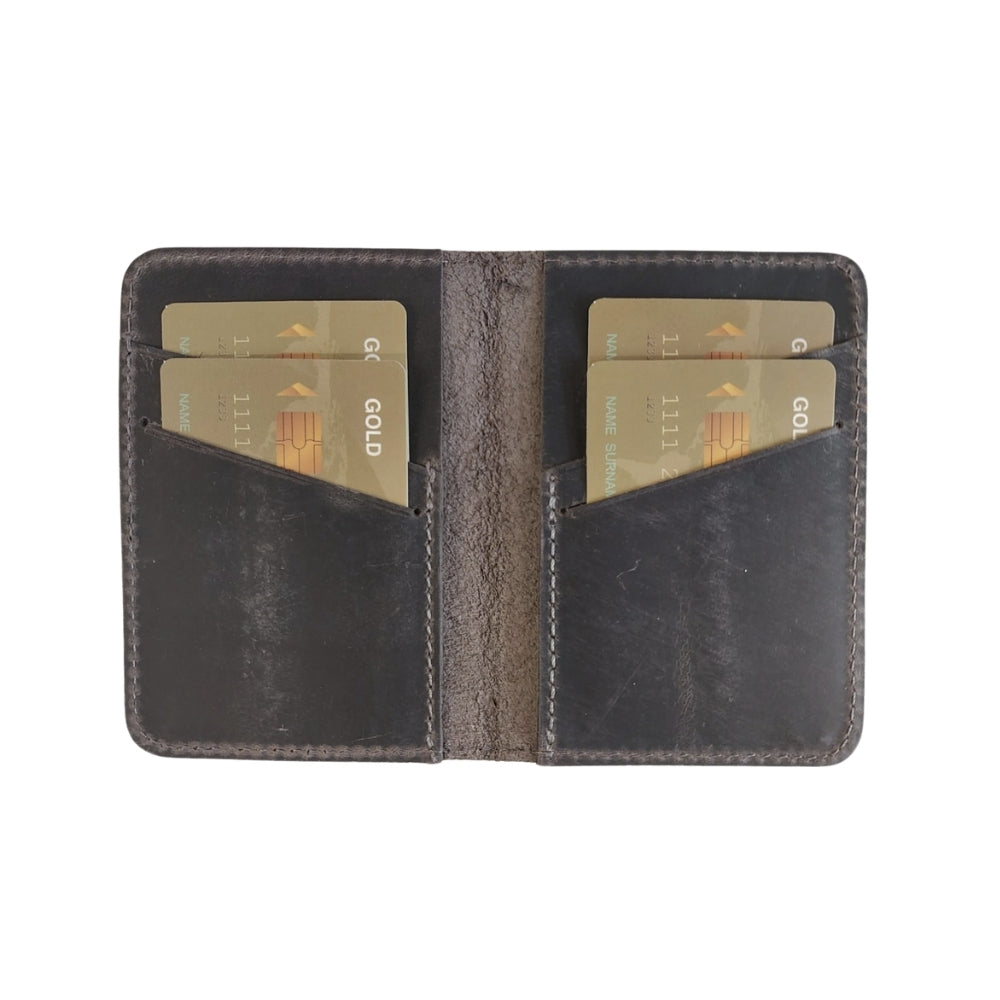 Leather Card Holder – Minimalist Slim Bifold Wallet for Men & Women (Matteo)