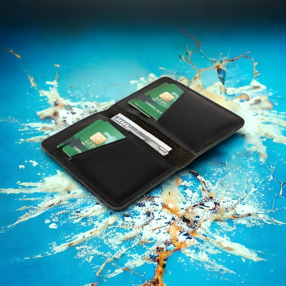 Leather Card Holder – Minimalist Slim Bifold Wallet for Men & Women (Matteo)