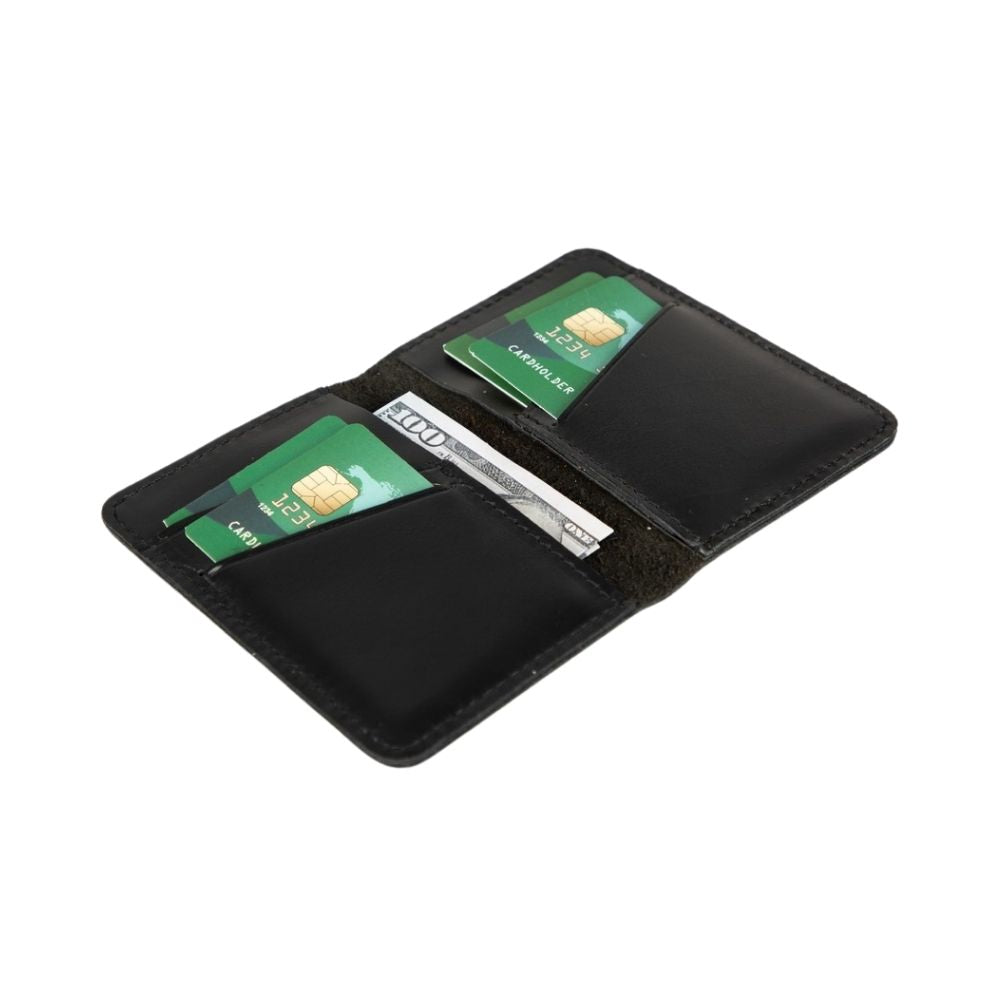 Leather Card Holder – Minimalist Slim Bifold Wallet for Men & Women (Matteo)