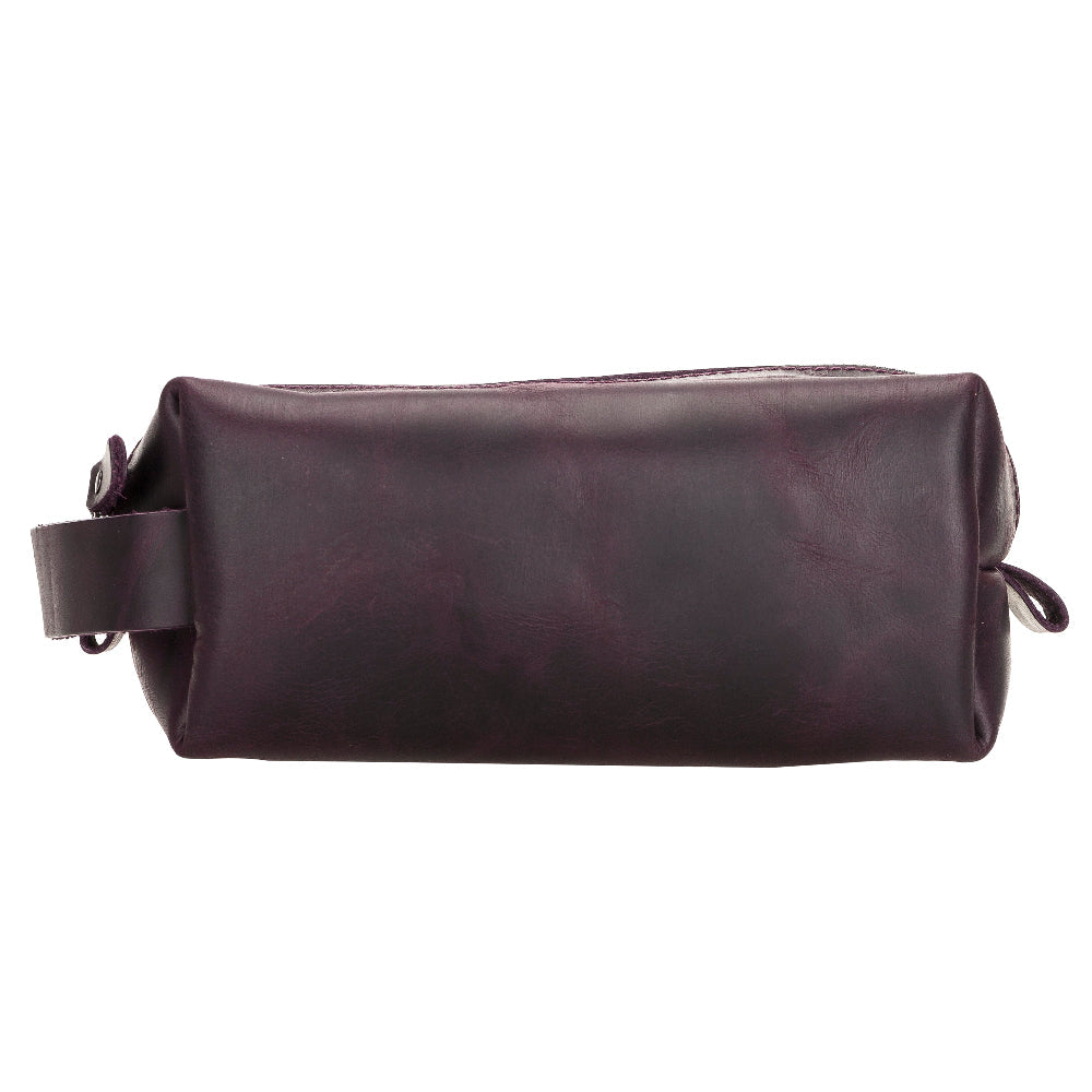 Genuine Leather Dopp Kit, Men's & Women's Toiletry Bag, Travel Organizer, Shaving Bag (Rhett)