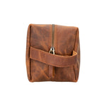 Genuine Leather Dopp Kit, Men's & Women's Toiletry Bag, Travel Organizer, Shaving Bag (Rhett)