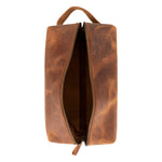 Genuine Leather Dopp Kit, Men's & Women's Toiletry Bag, Travel Organizer, Shaving Bag (Rhett)