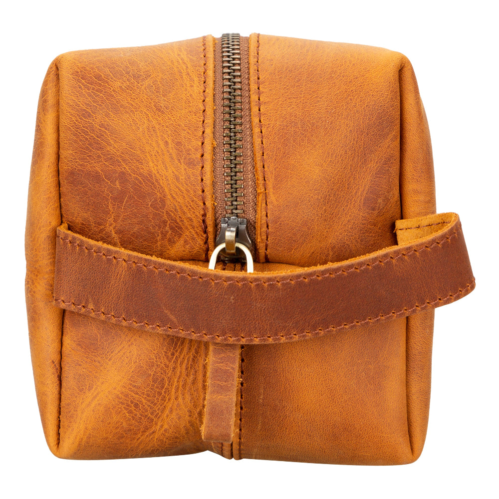 Genuine Leather Dopp Kit, Men's & Women's Toiletry Bag, Travel Organizer, Shaving Bag (Rhett)