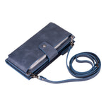 Crossbody Leather Wallet – with Phone Compartment, Card Slots & Shoulder Strap (Calista)