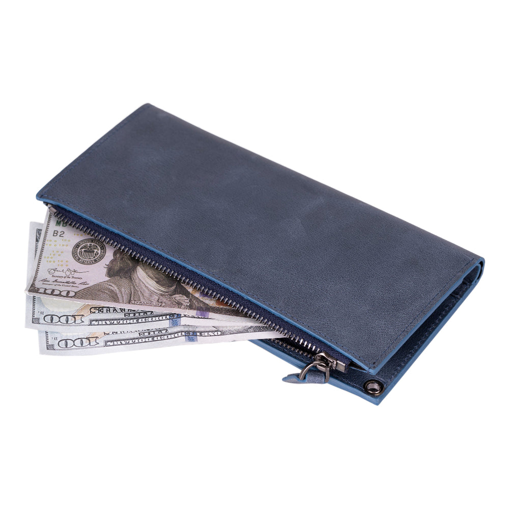 Crossbody Leather Wallet – with Phone Compartment, Card Slots & Shoulder Strap (Calista)