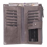 Crossbody Leather Wallet – with Phone Compartment, Card Slots & Shoulder Strap (Calista)