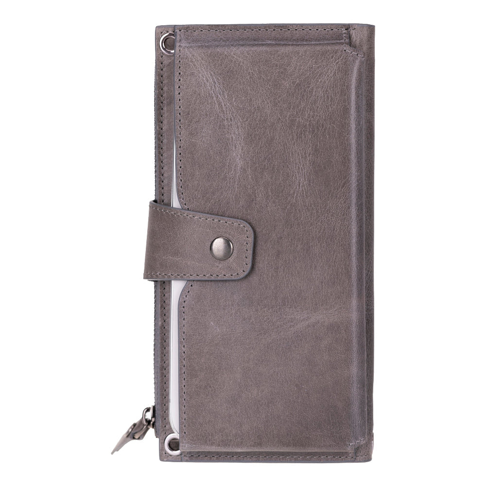 Crossbody Leather Wallet – with Phone Compartment, Card Slots & Shoulder Strap (Calista)