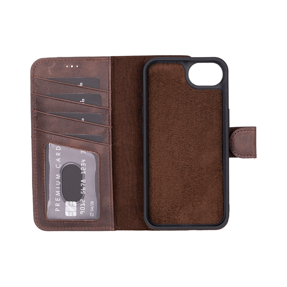 Magic iPhone 17E 16E Compatible Detachable Leather Wallet Case