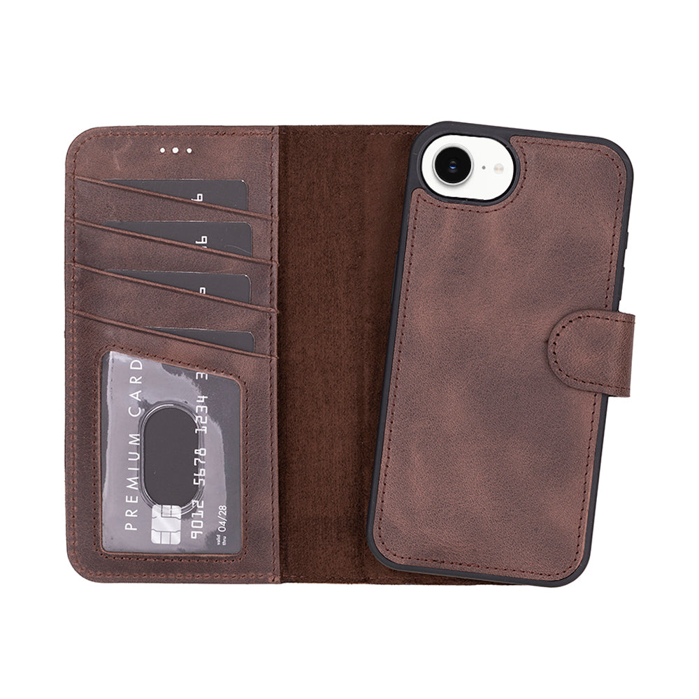 Magic iPhone 17E 16E Compatible Detachable Leather Wallet Case