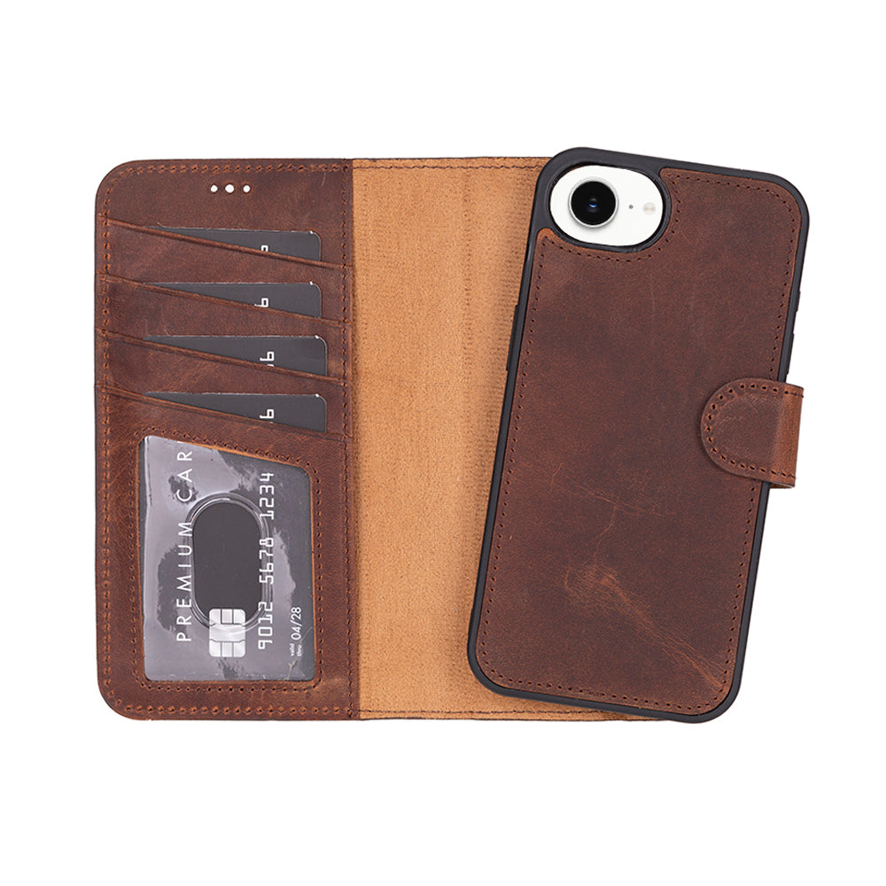 Magic iPhone 17E / 16E Leather Wallet Case Detachable
