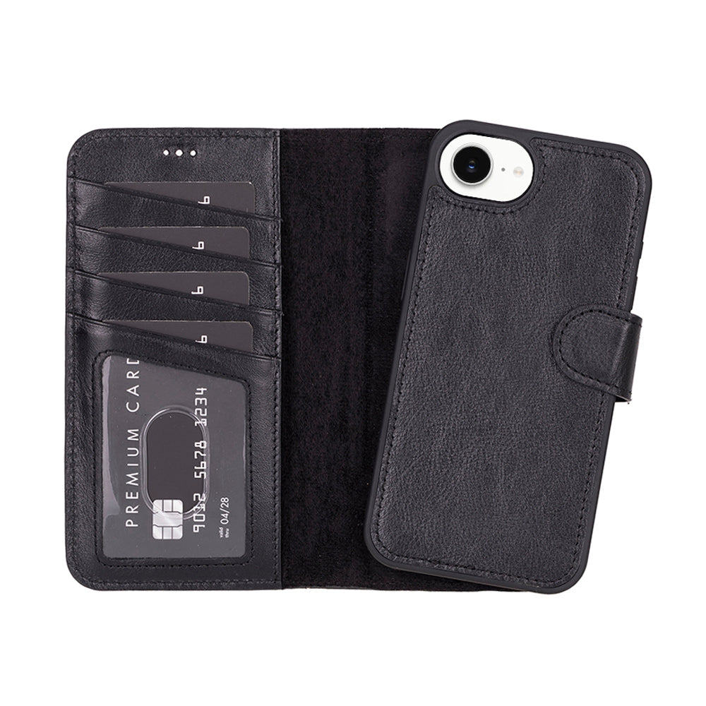 Magic iPhone 17E 16E Compatible Detachable Leather Wallet Case