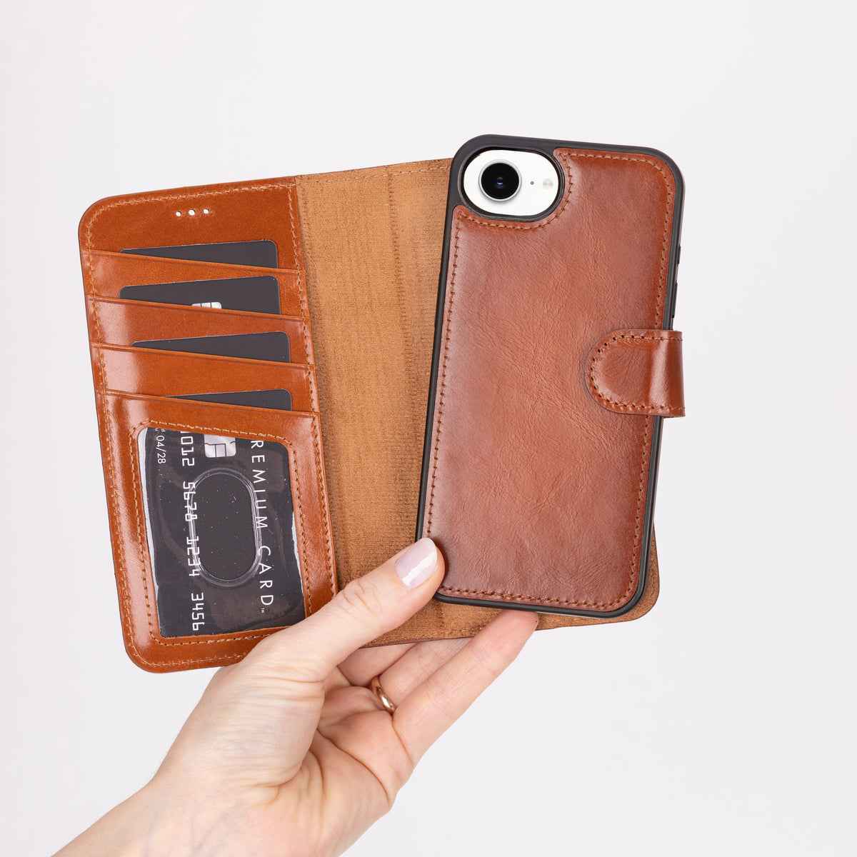 Magic iPhone 17E / 16E Leather Wallet Case Detachable