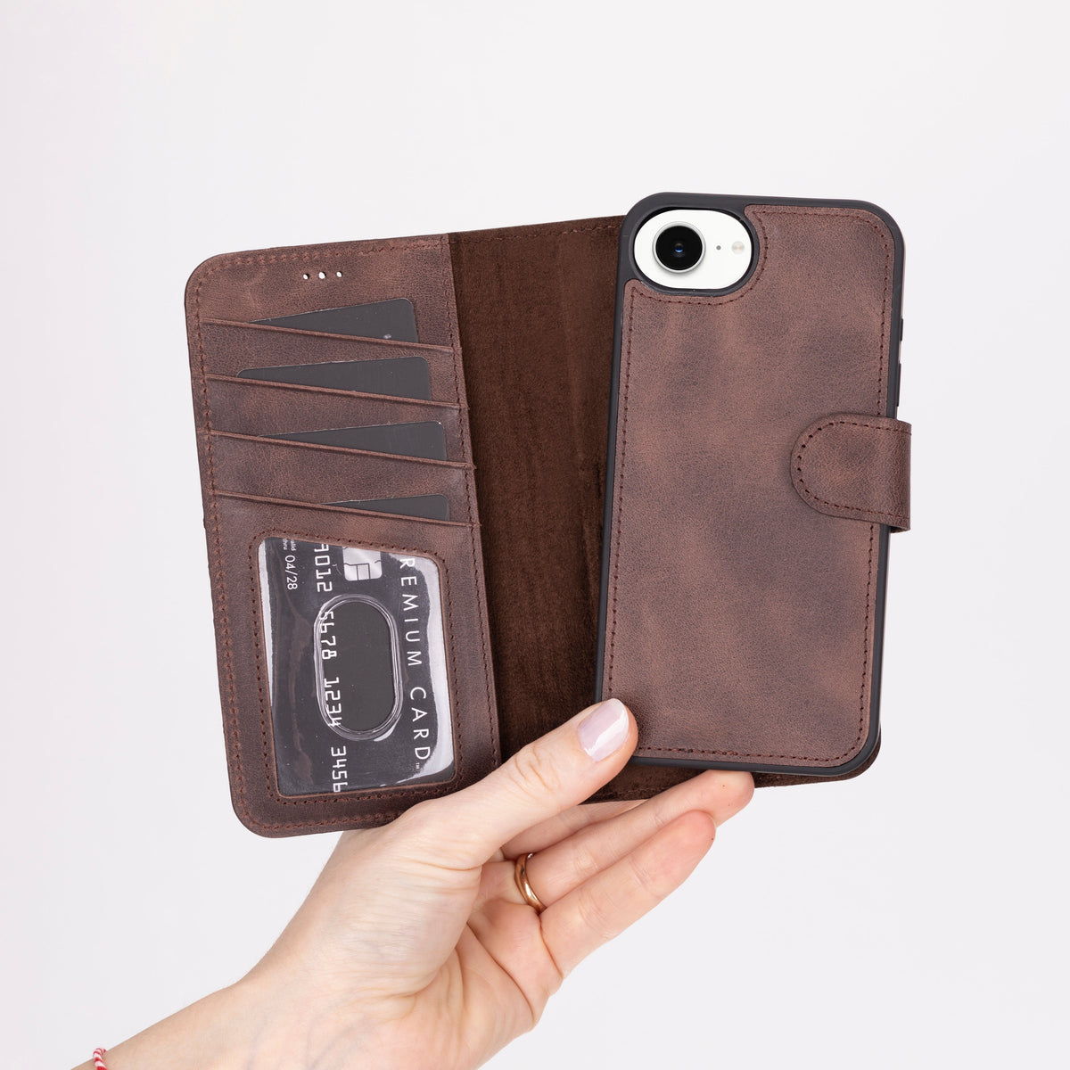 Magic iPhone 17E / 16E Leather Wallet Case Detachable