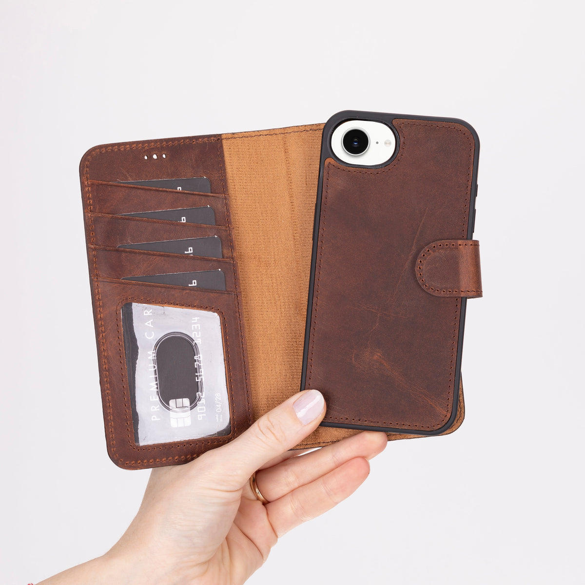 Magic iPhone 17E / 16E Leather Wallet Case Detachable