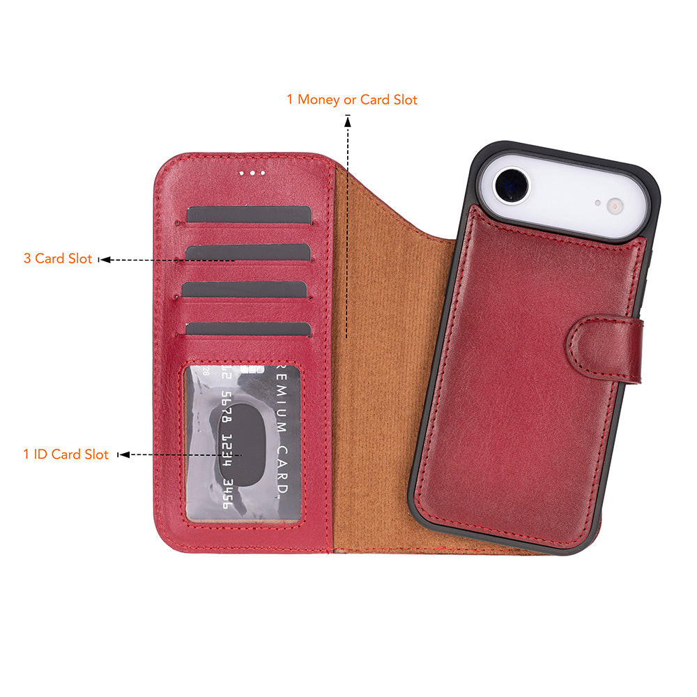 Magic iPhone 17 Leather Wallet Case, Pro /Pro Max / Air (Detachable)