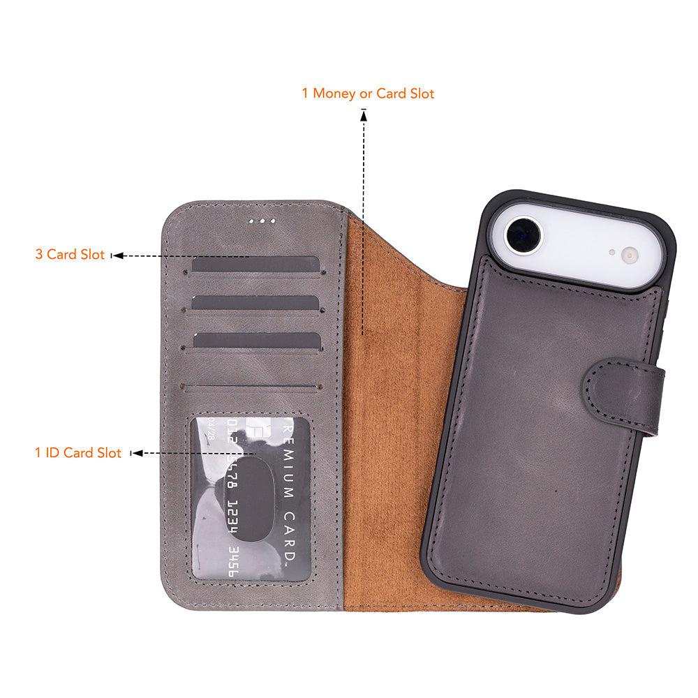 Magic iPhone 17 Leather Wallet Case, Pro /Pro Max / Air (Detachable)