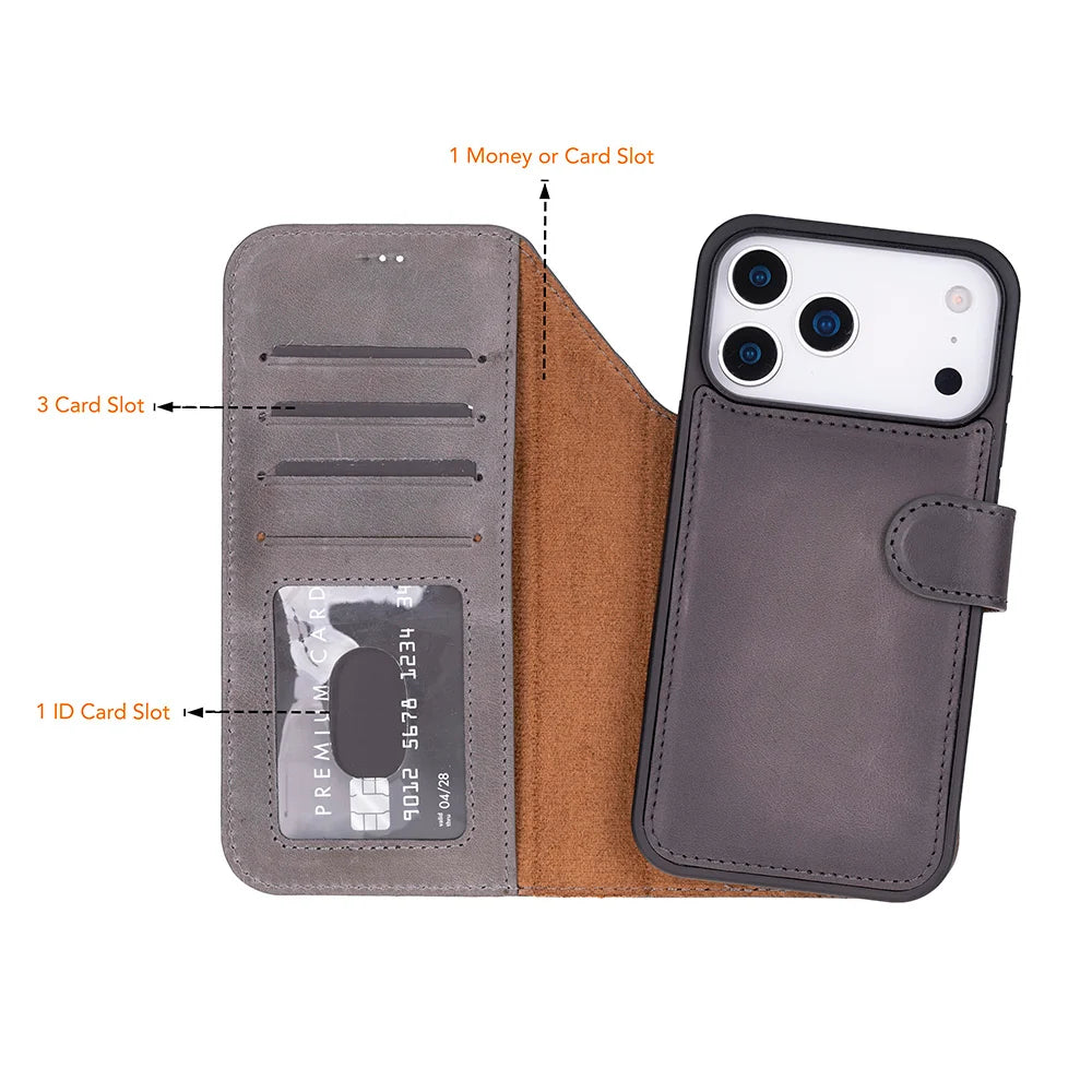 Magic iPhone 18 Pro Leather Detachable Wallet Case