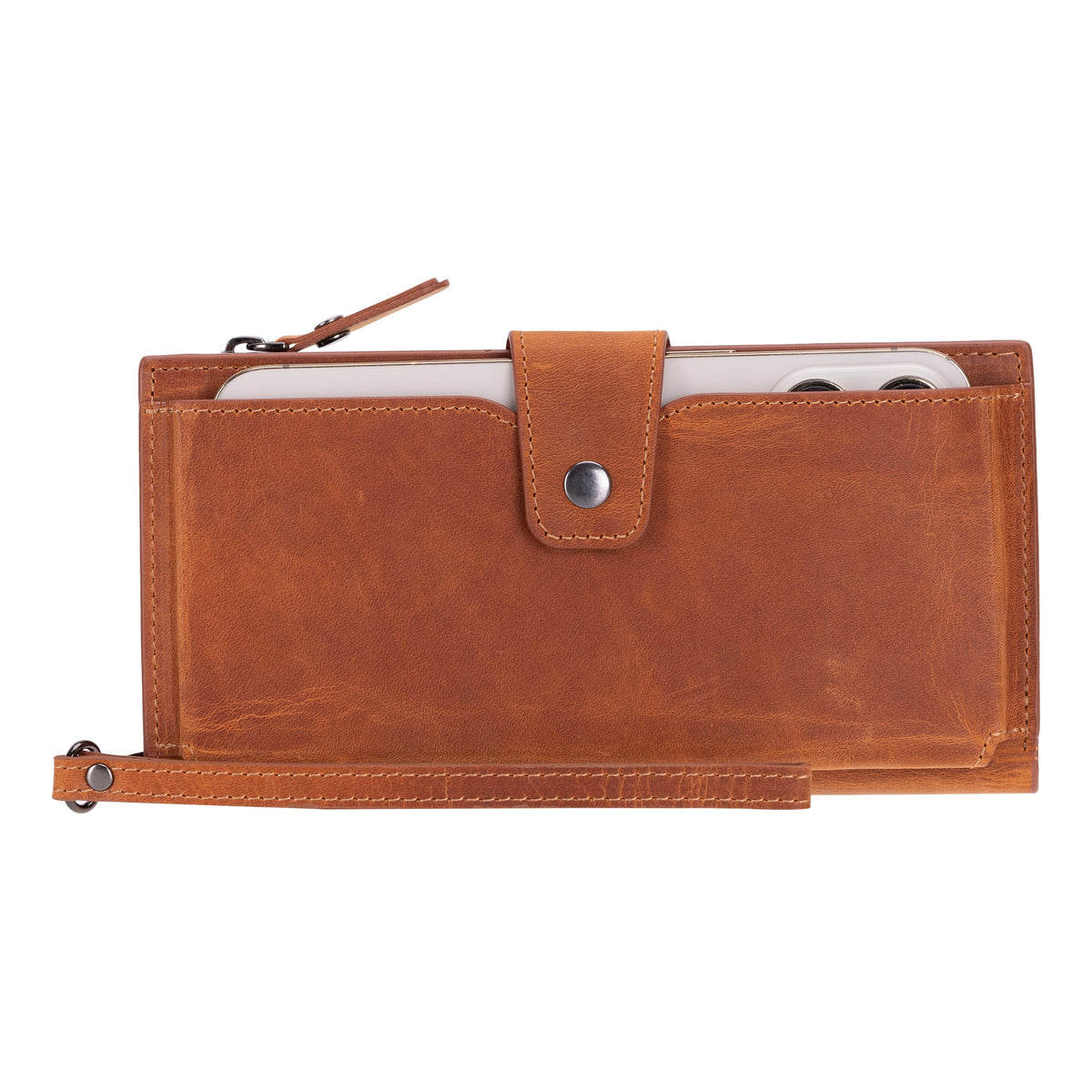 Hanger Leather Wallet – with Phone Compartment, Card Slots & Coin Pocket (Calista)
