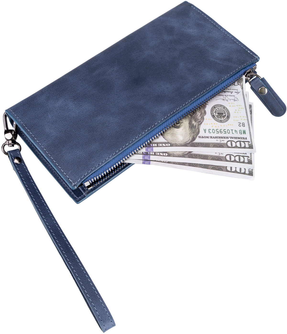 Hanger Leather Wallet – with Phone Compartment, Card Slots & Coin Pocket (Calista)