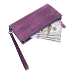 Hanger Leather Wallet – with Phone Compartment, Card Slots & Coin Pocket (Calista)