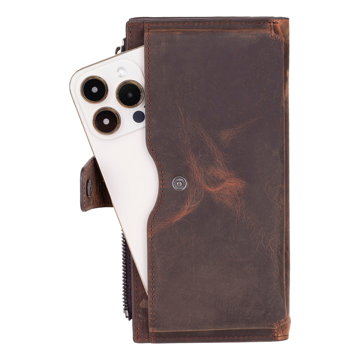 Hanger Leather Wallet – with Phone Compartment, Card Slots & Coin Pocket (Calista)