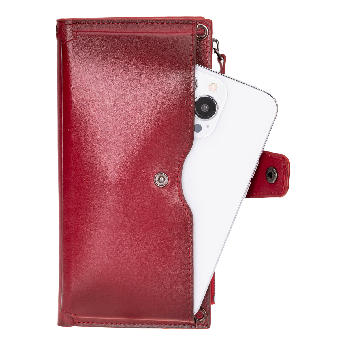 Crossbody Leather Wallet – with Phone Compartment, Card Slots & Shoulder Strap (Calista)