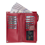 Crossbody Leather Wallet – with Phone Compartment, Card Slots & Shoulder Strap (Calista)