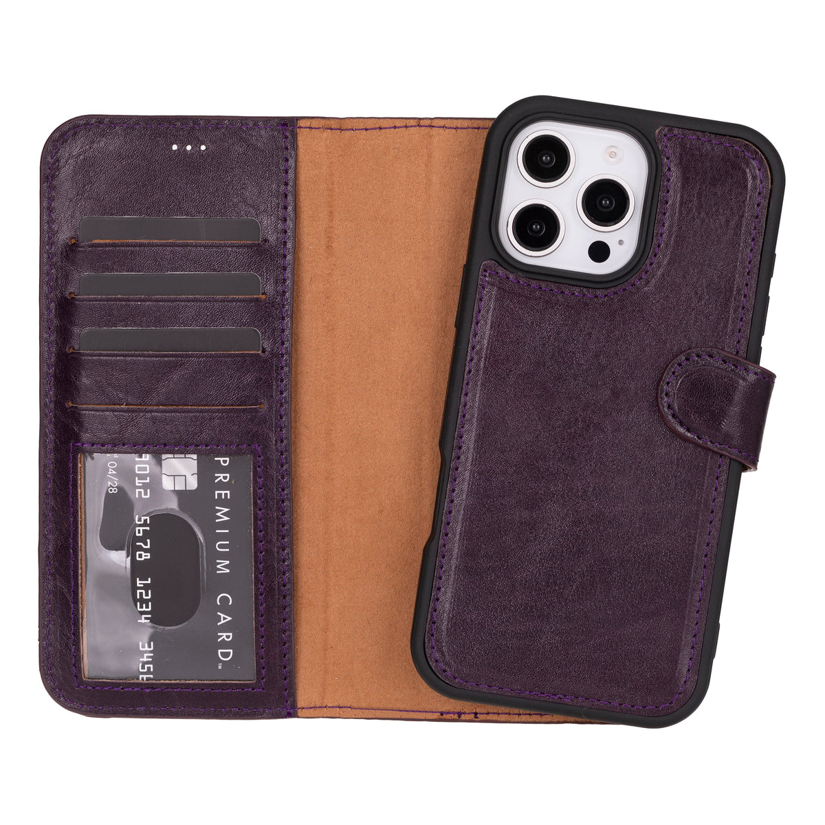 Magic iPhone 16 Series Detachable Leather Wallet Case