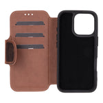 Leather Wallet Case for iPhone 16 Pro/Max: MagSafe, RFID Protection (Roma)